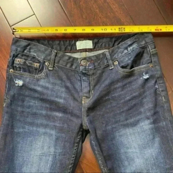 Aeropostale Chelsea Bootcut Jeans  Distressed Dark Blue Denim Size 7/8 30 - Picture 11 of 16